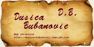 Dušica Bubanović vizit kartica